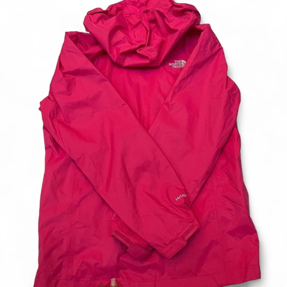 The North Face HyVent Rain Jacket Girls Large Pink Waterproof Hooded Shell